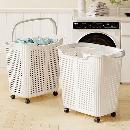 Rolling Multi-Compartment Laundry Hamper – Mobile Clothes Storage Basket with Wheels
